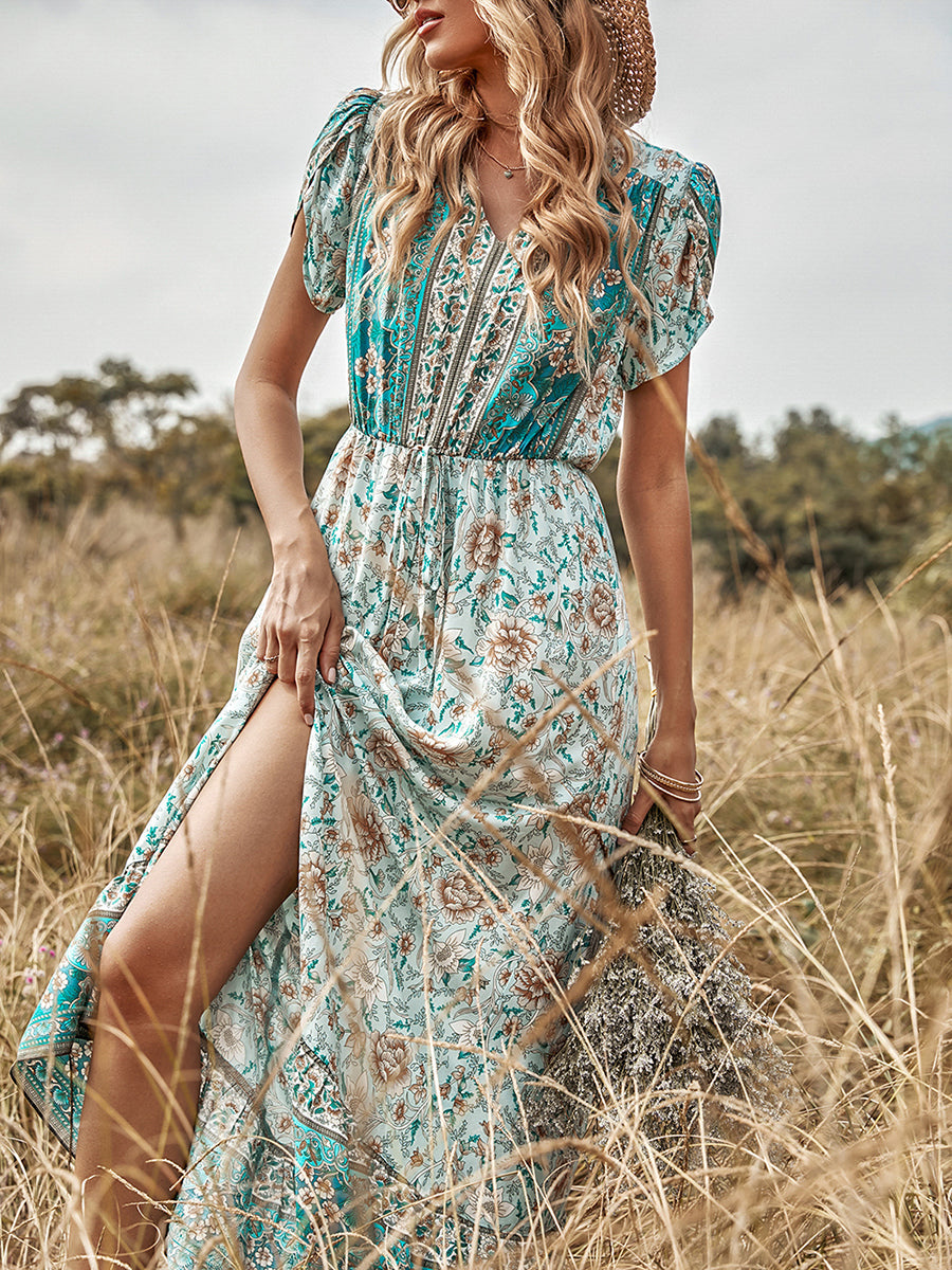 Women's Short Sleeve Long Dress Ins street