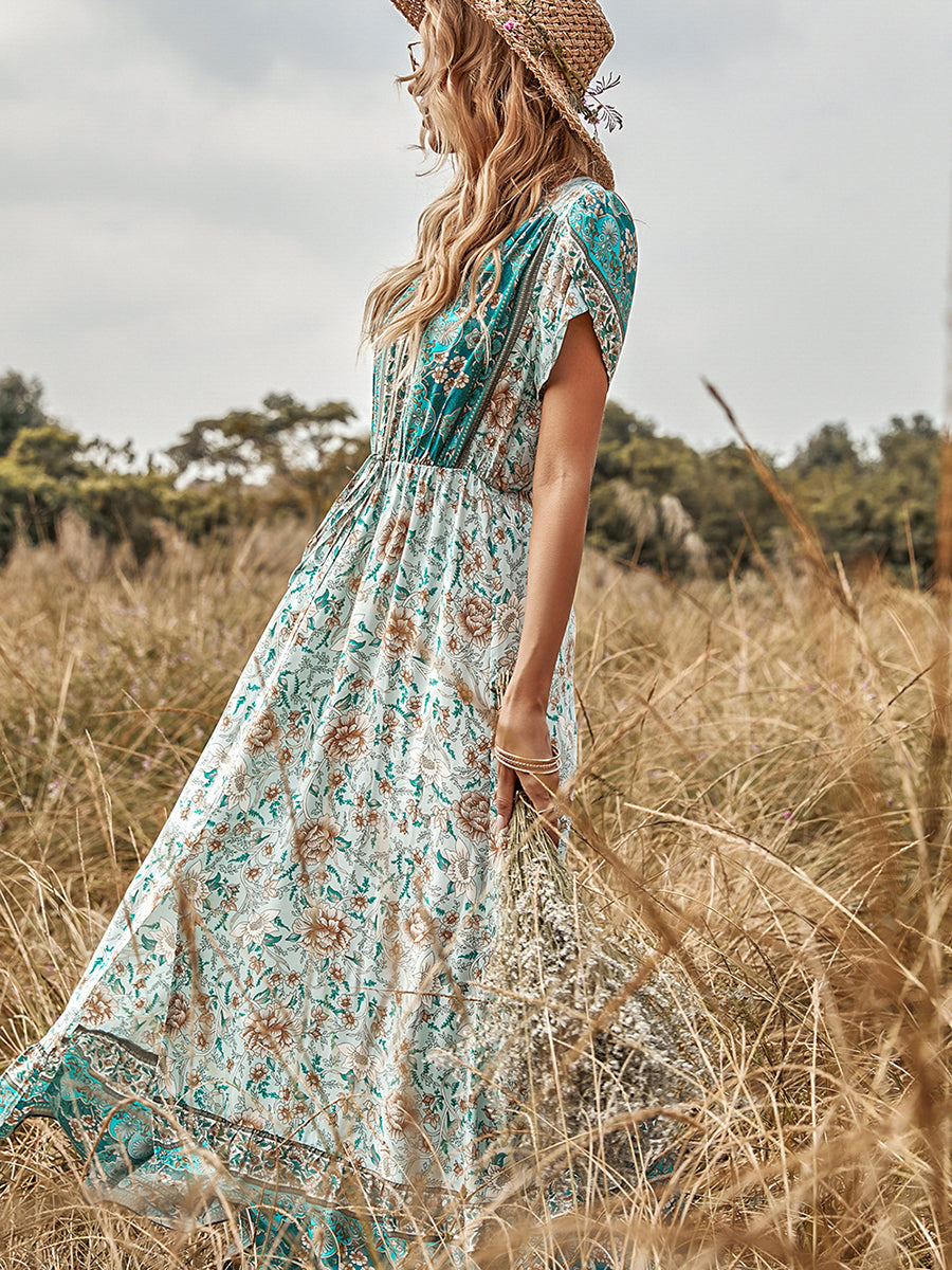 Women's Short Sleeve Long Dress Ins street