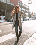 Keanna Faux Leather Trim Knit Cardigan - Heather Grey Ins Street