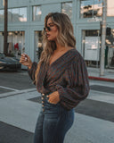 Shimmer And Sway Balloon Sleeve Drape Bodysuit Ins Street