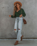 Viridian Shimmer Knit Drape Sweater Ins Street