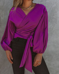 Icon Balloon Sleeve Wrap Blouse - FINAL SALE Ins Street