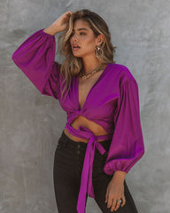 Icon Balloon Sleeve Wrap Blouse - FINAL SALE Ins Street