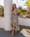 Rhea Printed High Low Pocketed Tie Maxi Dress - FINAL SALE Ins Street
