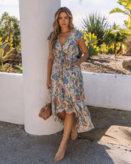 Rhea Printed High Low Pocketed Tie Maxi Dress - FINAL SALE Ins Street