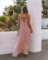 Fathoms Below Adjustable Metallic Tiered Maxi Dress - Rose - FINAL SALE Ins Street