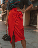 Devotion Wrap Midi Skirt - Orange Ins Street