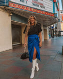 Devotion Wrap Midi Skirt - Royal Blue Ins Street