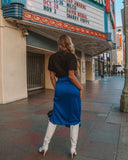 Devotion Wrap Midi Skirt - Royal Blue Ins Street