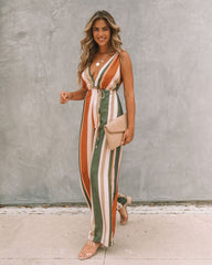 Marilyn Striped Wide Leg Jumpsuit Ins Street