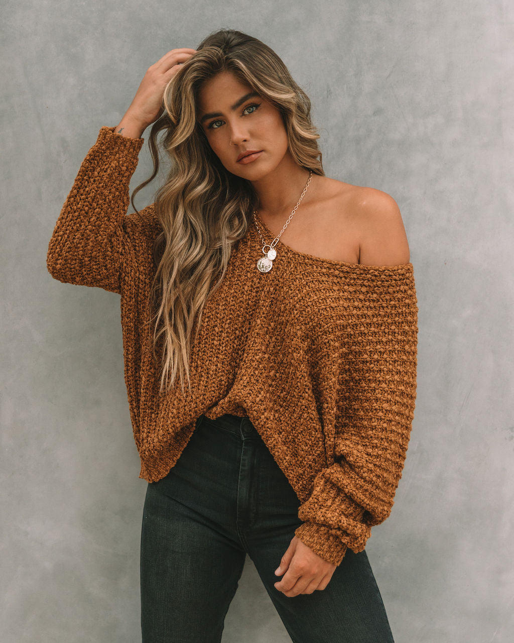 Warms My Soul Knit Sweater - Camel Ins Street