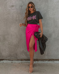 Devotion Wrap Midi Skirt - Fuchsia Ins Street