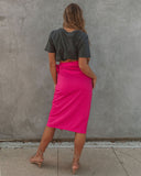 Devotion Wrap Midi Skirt - Fuchsia Ins Street