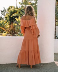 Leila Tiered Maxi Skirt - Peach Ins Street