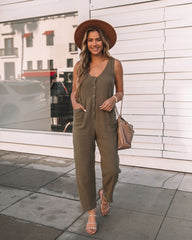 Westlynn Cotton Pocketed Jumpsuit - Olive Ins Street