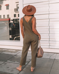 Westlynn Cotton Pocketed Jumpsuit - Olive Ins Street