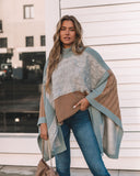 Whispers Of Winter Colorblock Cable Knit Poncho Ins Street