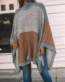 Whispers Of Winter Colorblock Cable Knit Poncho Ins Street