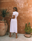 Hot Springs Button Down Knit Maxi Dress - White - FINAL SALE Ins Street
