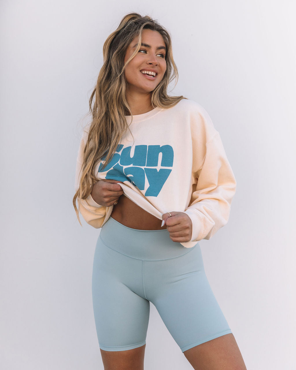 Sunday Cotton Blend Cropped Sweatshirt - FINAL SALE Ins Street