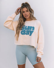 Sunday Cotton Blend Cropped Sweatshirt - FINAL SALE Ins Street