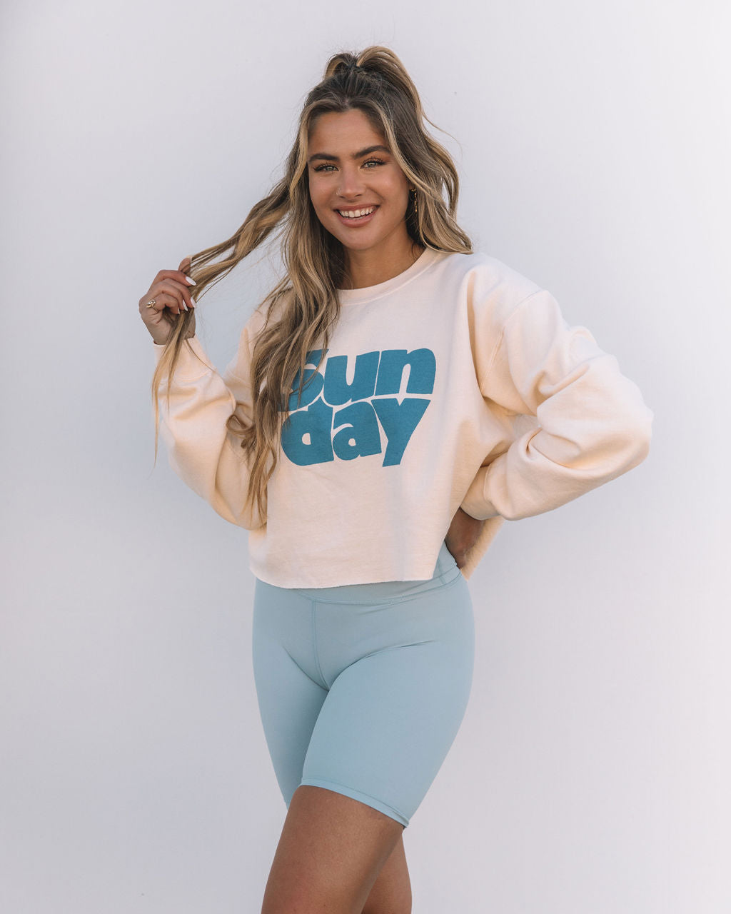 Sunday Cotton Blend Cropped Sweatshirt - FINAL SALE Ins Street