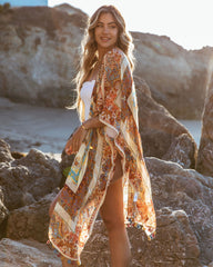 Noelle Cotton Tassel Kimono - Cream Multi Ins Street