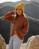 Bundle Up Ribbed Knit Sweater - Rust Ins Street