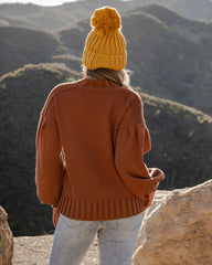 Bundle Up Ribbed Knit Sweater - Rust Ins Street