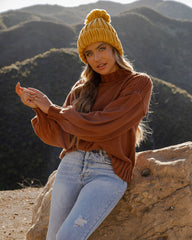 Bundle Up Ribbed Knit Sweater - Rust Ins Street