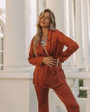 Whitley Pocketed Satin Tie Blazer Ins Street