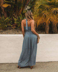 Iyan Smocked Halter Maxi Dress - Light Blue - FINAL SALE Ins Street