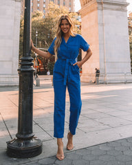 Dumbo Cotton Pocketed Denim Jumpsuit - Blue Ins Street