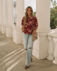 Sidney Floral Shimmer Peplum Blouse Ins Street