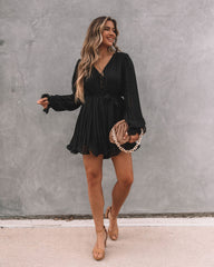 Found Love Pleated Romper - Black Ins Street