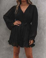 Found Love Pleated Romper - Black Ins Street