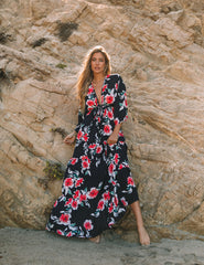 Kaydence Floral Kimono Tie Maxi Dress - FINAL SALE Ins Street