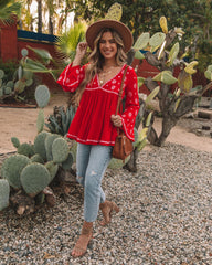 Roses And More Embroidered Tunic - Red Ins Street