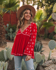 Roses And More Embroidered Tunic - Red Ins Street