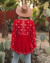 Roses And More Embroidered Tunic - Red Ins Street