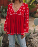 Roses And More Embroidered Tunic - Red Ins Street