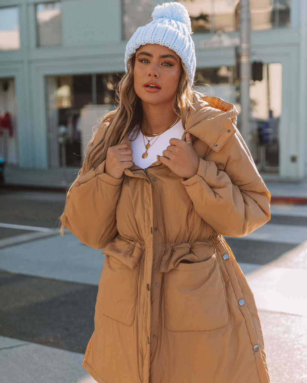 Cayo Pocketed Hooded Parka Jacket - Soft Camel - FINAL SALE Ins Street