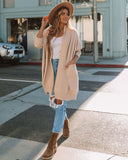 Canyon Pocketed Ribbed Knit Cardigan - Beige - FINAL SALE Ins Street