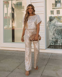 Wintour High Rise Sequin Pants - Champagne Ins Street