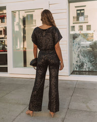 Wintour High Rise Sequin Pants - Black Ins Street