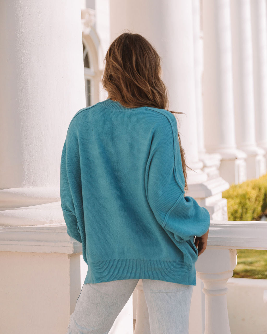 Dariel Relaxed Knit Sweater - Sky Blue - FINAL SALE NEWB-001