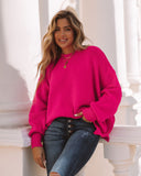 Dariel Relaxed Knit Sweater - Hot Pink - FINAL SALE