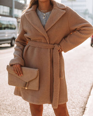 Jaron Belted Teddy Coat - Tan - FINAL SALE Ins Street