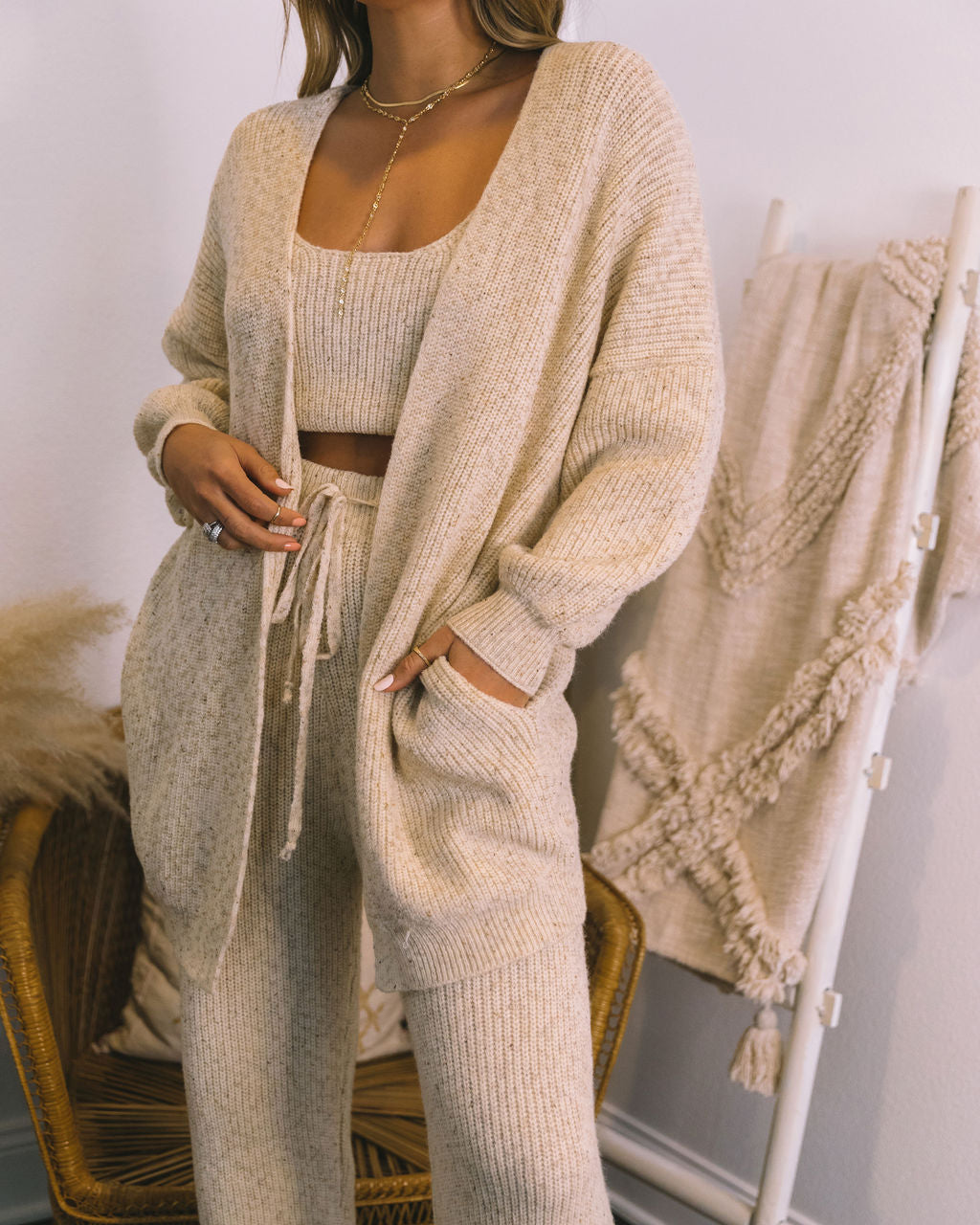 Rylin Pocketed Knit Cardigan - Oat Ins Street