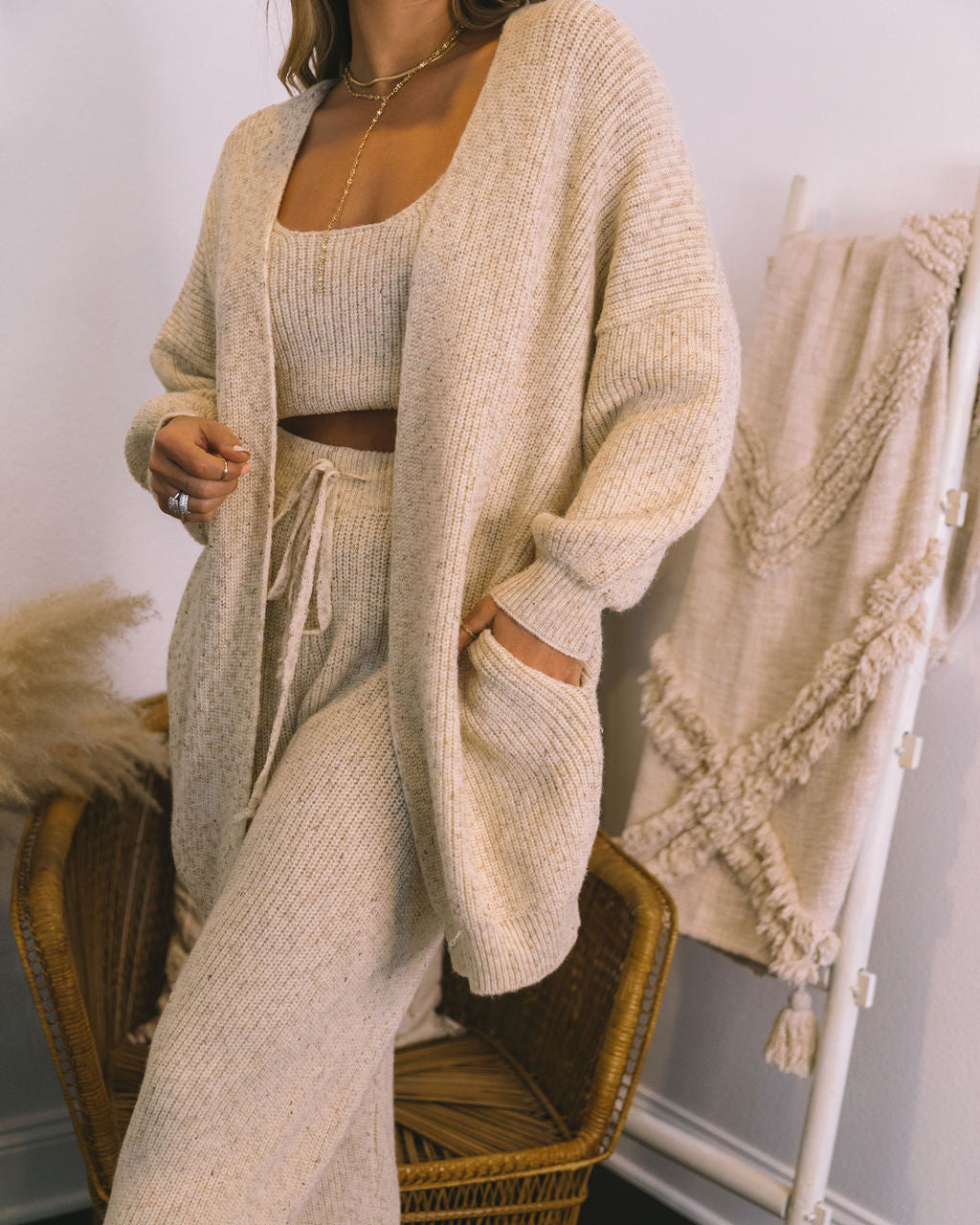 Rylin Pocketed Knit Cardigan - Oat Ins Street